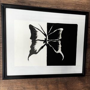 BW butterfly painting